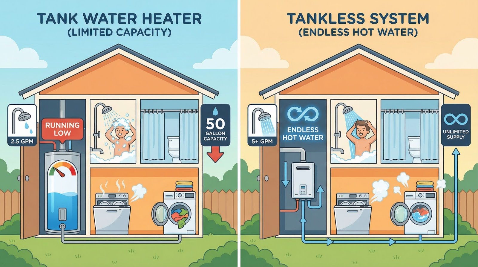 K L Contractor Plumbing Inc | Tank vs Tankless Water Heaters in Metro Atlanta: Costs, Pros, and Cons tank vs tankless water heater
