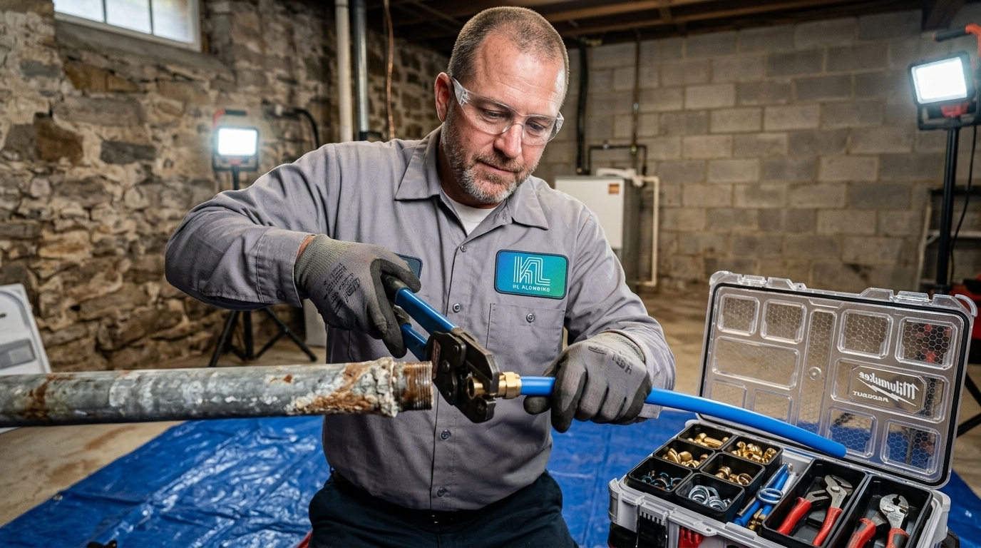 K L Contractor Plumbing Inc | How Much Does It Cost to Repipe a House in Metro Atlanta? Plumber_replacing_deteriorated_s