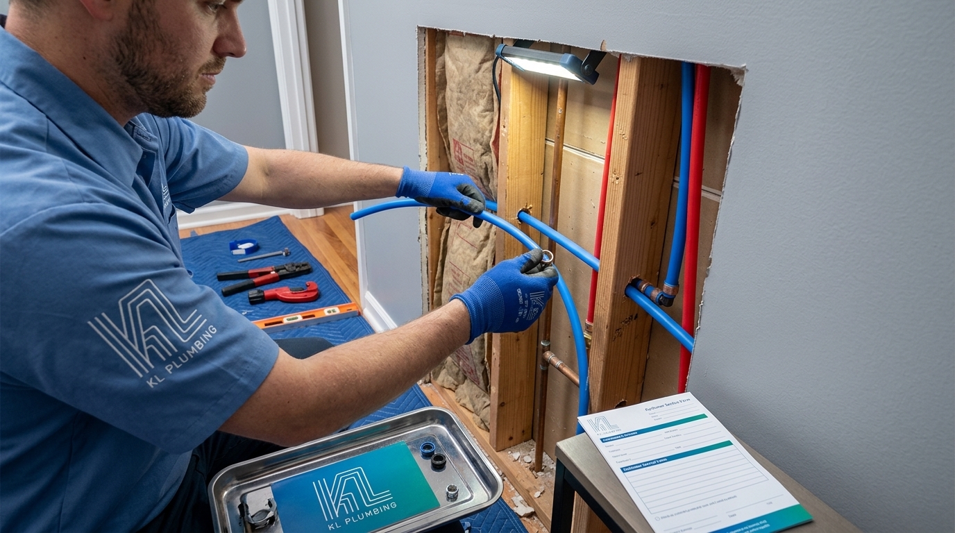 K L Contractor Plumbing Inc | How Much Does It Cost to Repipe a House in Metro Atlanta? Plumbing_technician_routing_PEX_…_202608202311