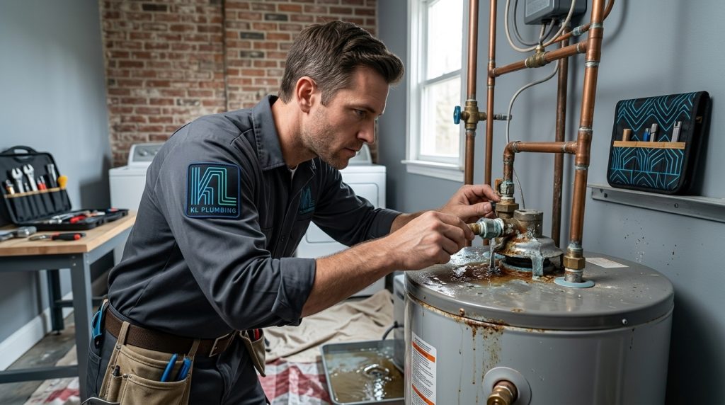 Plumber_inspecting_leaking_water