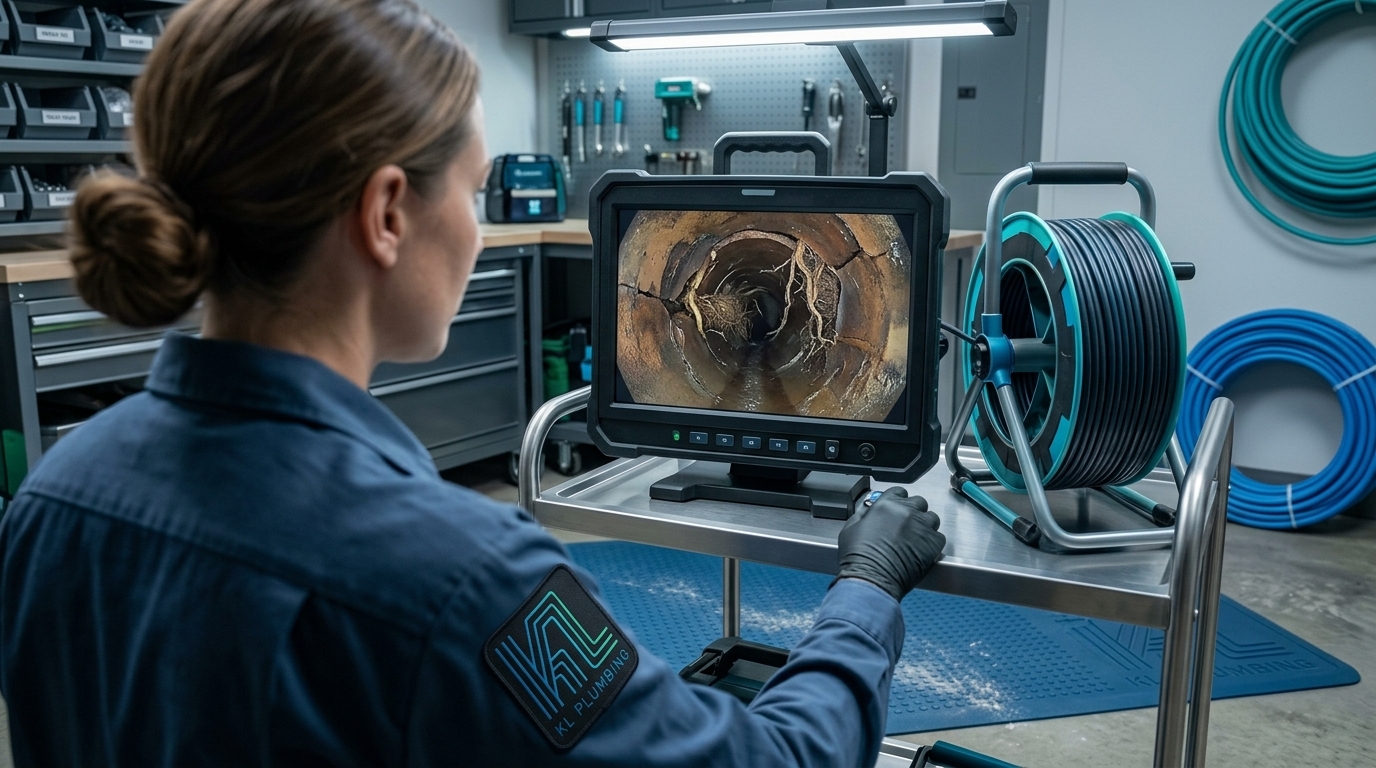 K L Contractor Plumbing Inc | Sewer Line Repair in Sandy Springs: Why Aging Pipes Fail and What It Costs to Fix Them Plumber_reviewing_sewer_camera